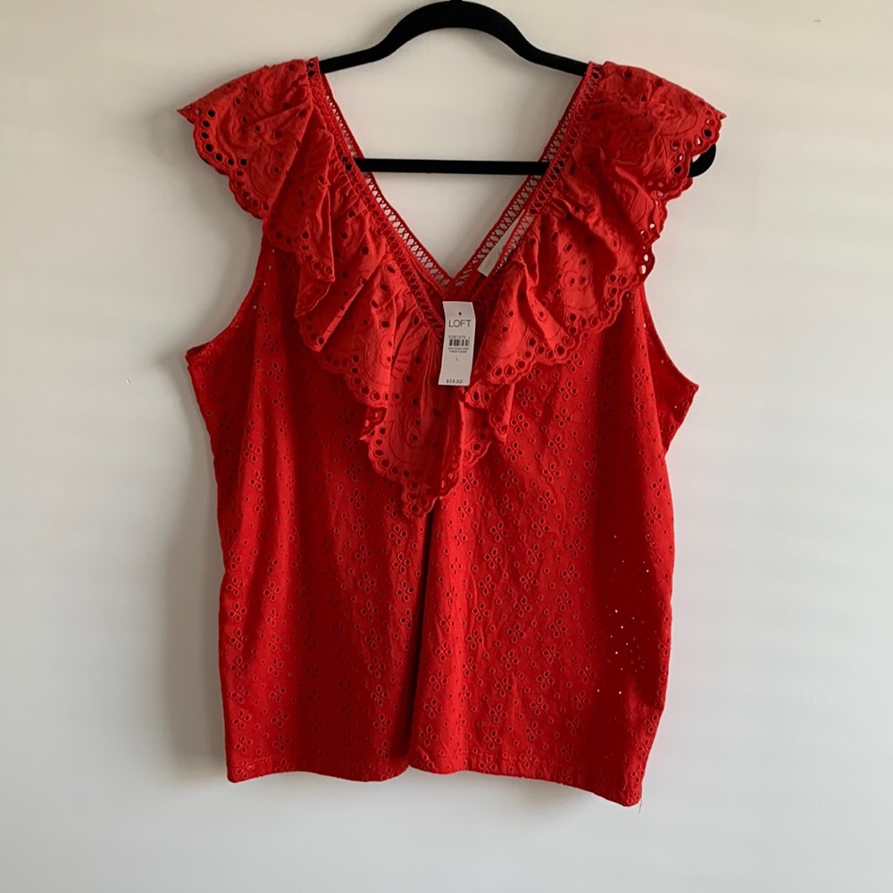 Loft Eyelet Sleeveless Top